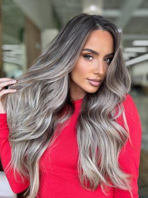 Stunning hair transformation--silver waves that steal the spotlight! Book your glow-up with our top stylists at CK studio