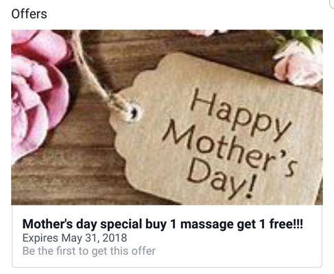Mother's day is fast approaching, what a great way to show you love her by getting her a MASSAGE...Happy Mother's Day!!!