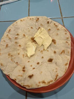 Homemade buttered tortilla