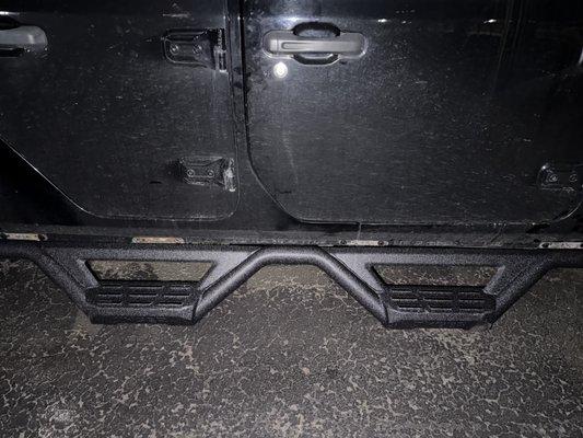 It's a little dark out so not the best pic but a nice solid install of these nerf bars with steps