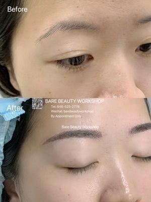 Before & Immediately after- Soft arch brow