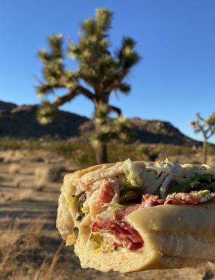 Super Sub Turkey & Pastrami. Chef's creation is sooo good! This is the other 1/2 of my 12" order on my Joshua Tree hike!
