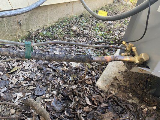 Uninsulated pipe