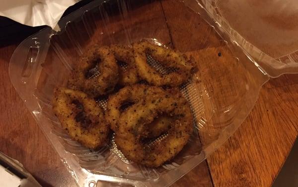 Per my review, here's Exhibit A: the vomit-inducing rubber tires they list as "Calamari" for $8 dollars.