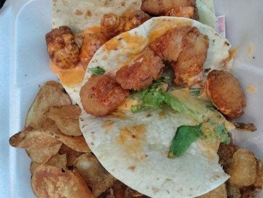 Bang bang shrimp tacos.