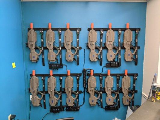 Rent our laser tag equipment for pick-up at the store. These laser tag rifles have an outdoor range of 550+ feet!