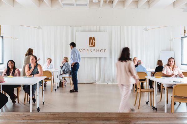 Meeting space that allows for varied style table + seating setup (breakout, classroom, board room, entertaining)