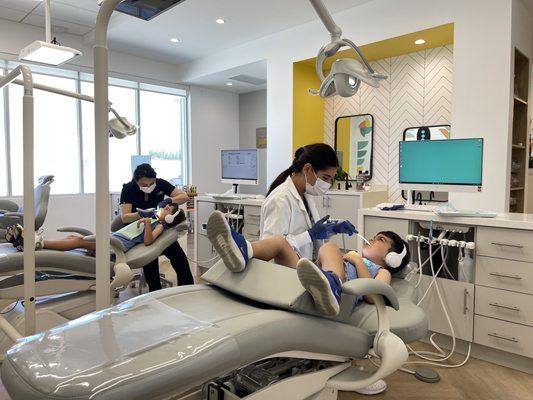 Getting teeth cleaned