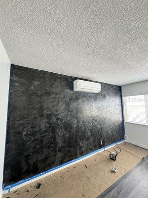 Beautiful accent wall in my living room done by Corona Painting team.