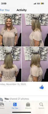 Light platinum highlights on very dark hair