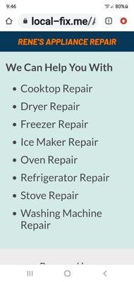 Renes Appliances Repair