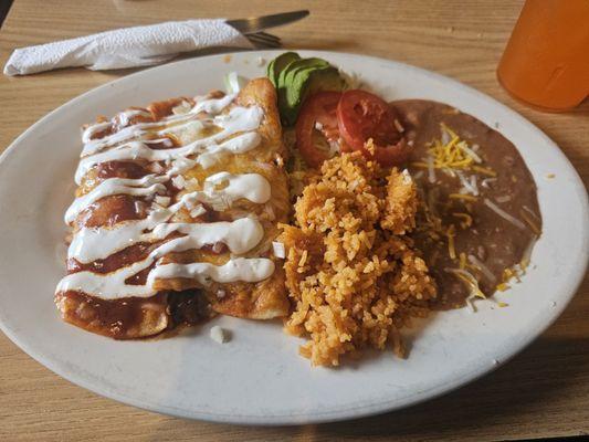 Red birria enchiladas