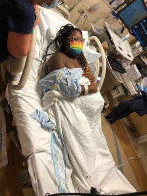 Laura bedside with me as we were admitted. So happy I had her there.