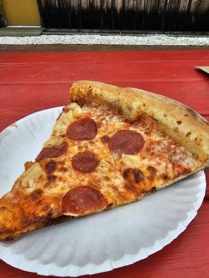 Deep dish pepperoni and pineapple