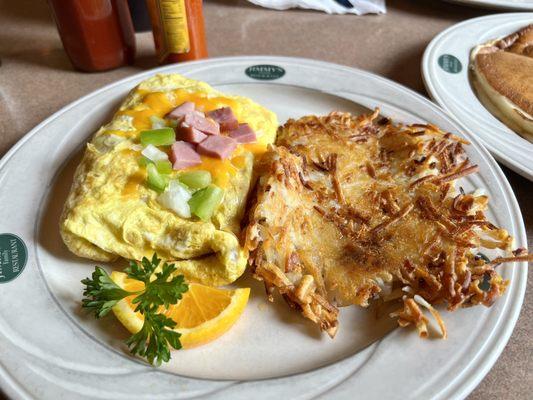 Denver Omelette with Hash Browns.