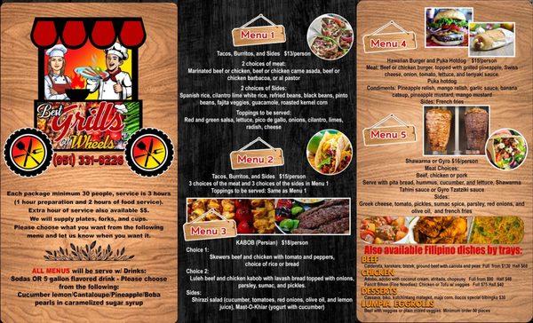 Our menu and info