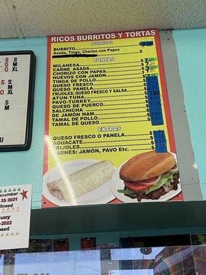 Torta menu