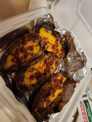 Loaded potato skins!!! YUM