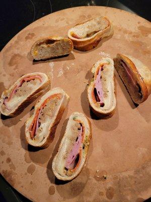 End result of heating up 16 inch meat lovers "calzone" for $20