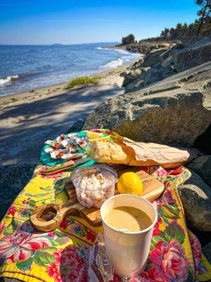 Here's our spread we had for lunch. Yum!