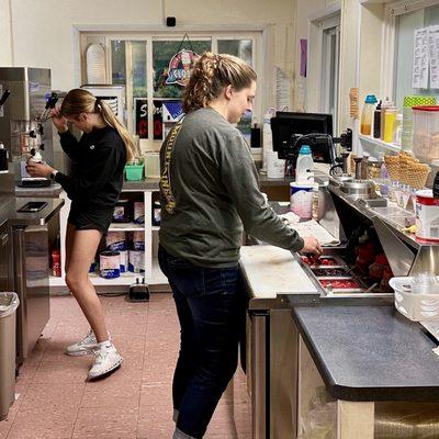 Dairy Cove employees making some delicious treats!