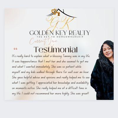 I met this amazing woman and she left a review the very next day on Google under my business Golden Key Realty!