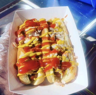 Carolina Dog with ketchup added