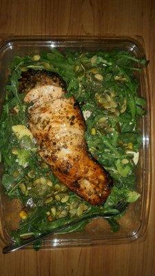 custom salad with salmon