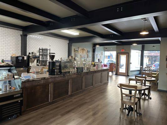 Coffee bar and seating