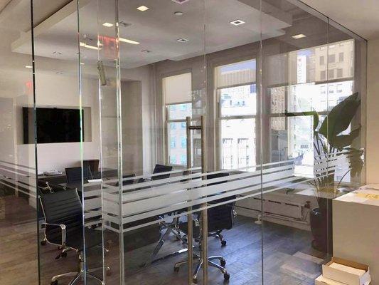 Conference Room Striping with Frost