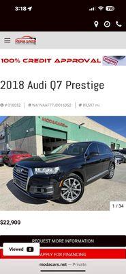 Photo of car has 90,000 they are trying to sell for $30k and $4,500 down!!