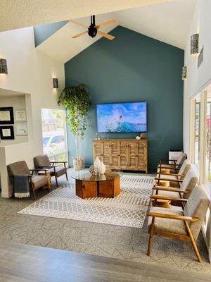 super cozy and airy waiting room.