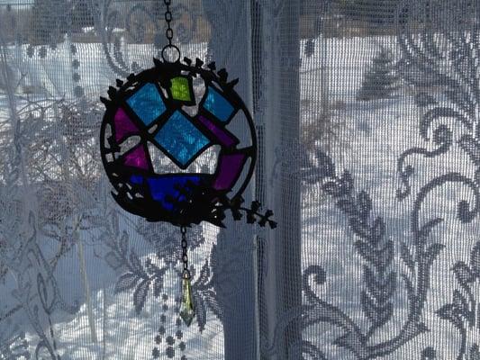 One of the smaller stain glass sun catchers...looks beautiful in the sunshine!