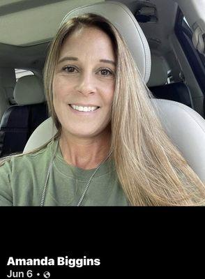 I'm not sure if this is the real Amanda Biggens. She needs to tell Facebook about being ghosted!