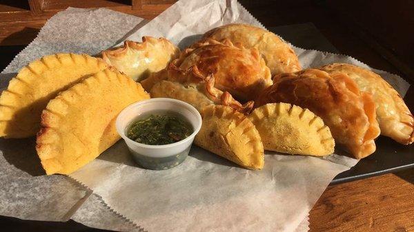 Empanadas with chimichurri sauce