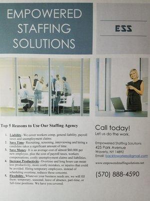 Call today! Let us do the work.