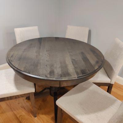 Oak table refinish "weathered gray"