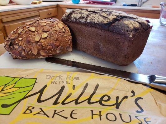 Miller's Chico Nut and Dark Rye, whole grain, organic and delicious!
