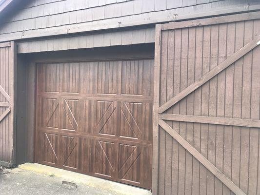 Woodgrain carriage house door