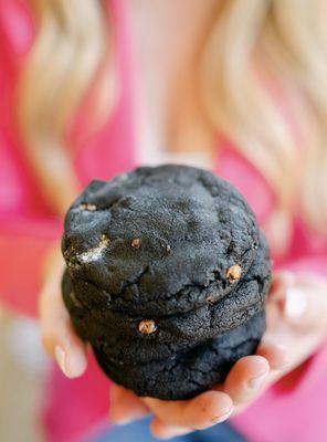 Rhapsody Road cookies! Marshmallow, black cocoa powder, and crunchy pearls