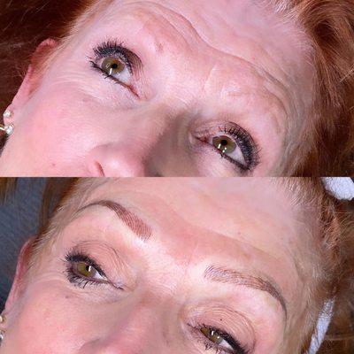 Combo brows before and after