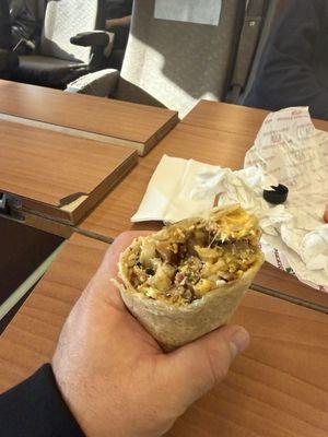 Bacon egg burrito