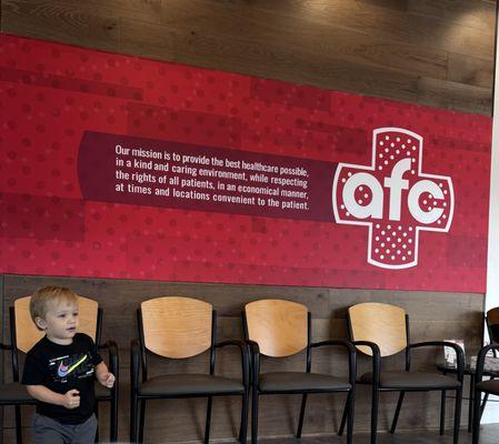 Cutest patient - they are so kind to him here and understanding of his ASD.