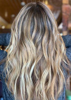 And after ( 2nd visit) with a keratin /smoothing straighting treatment to combat my frizz .