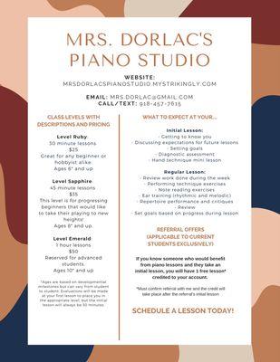 Mrs. Dorlac’s Piano Studio