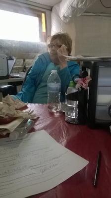 The tomato eater chowing down note the tomatoes under the paper towel #caughtintheact