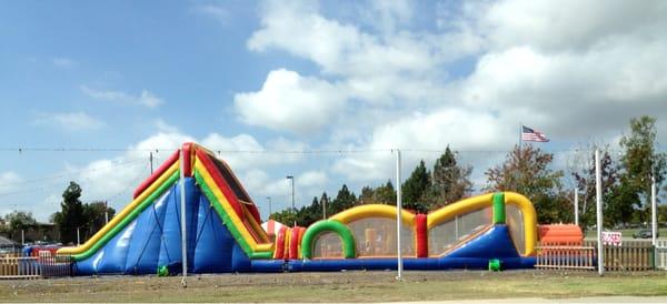 inflatable slides for the kids.