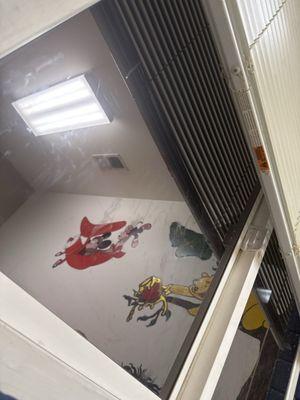 Laying down waiting.