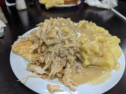Open Face Turkey Sandwich with Real Turkey (Not lunch meat). Large and delicious!
