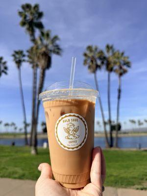 Ice sugar free vanilla latte with oatmilk!